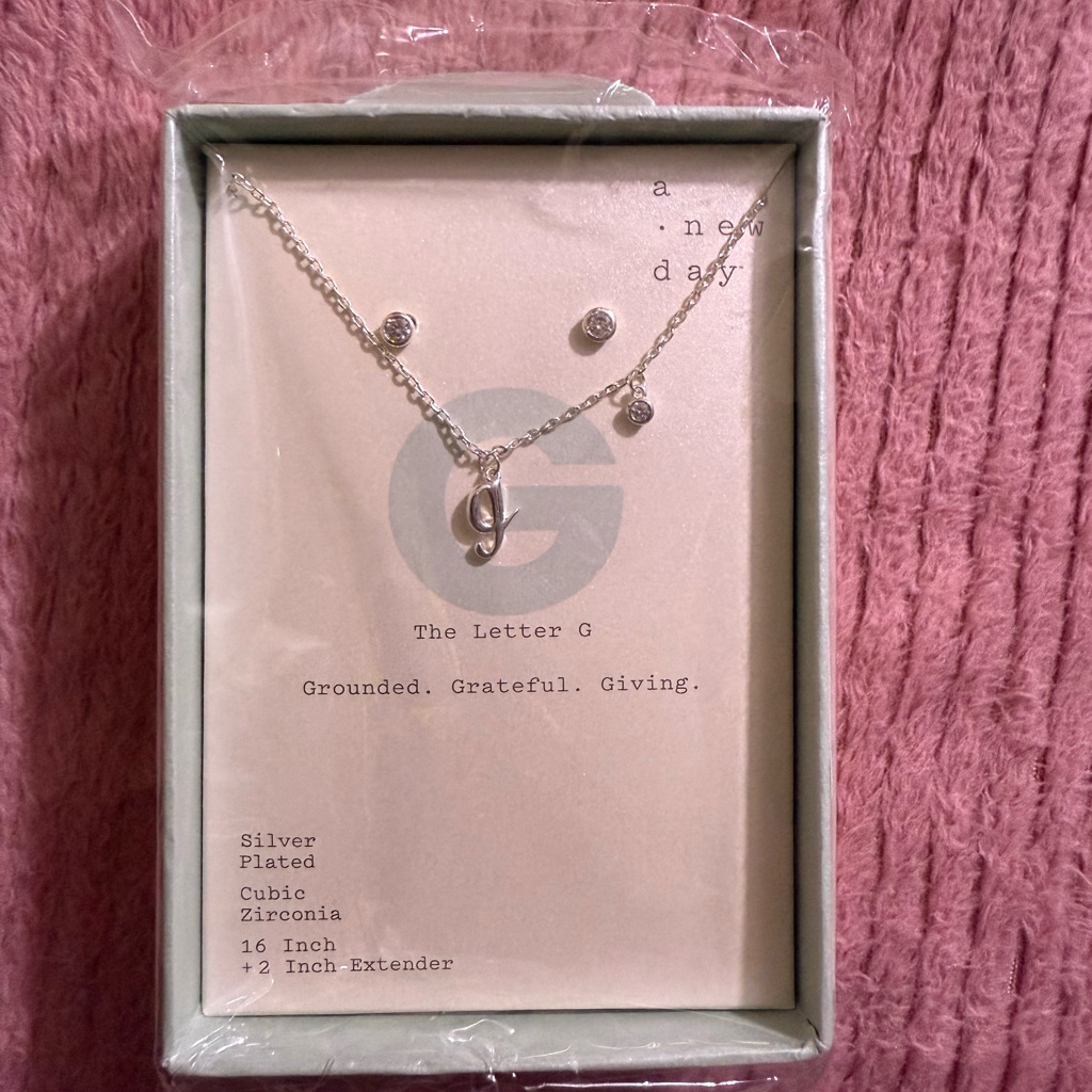 A New Day Silver Cubic Zirconia Initial Necklace 15$